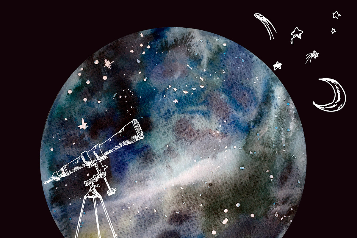 Astronomy, watercolor planets, an Illustration by Bychovsky design (Photo 2 of 5)