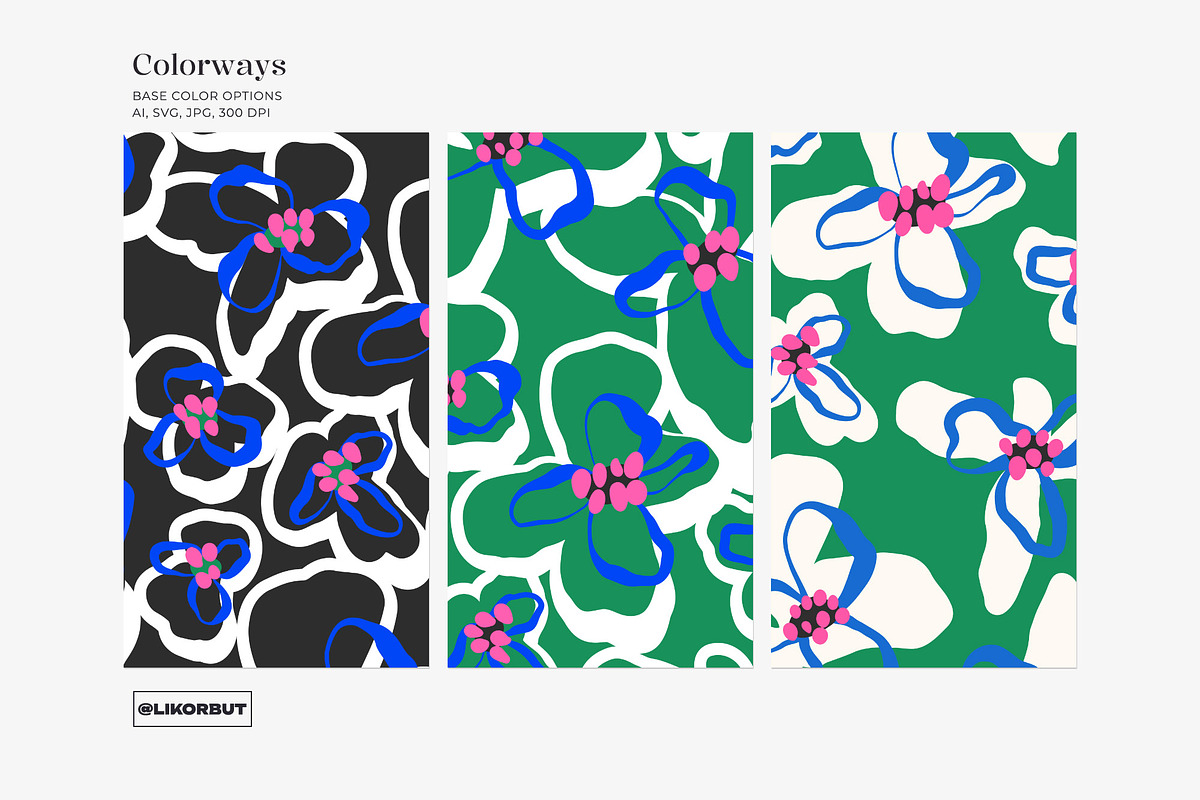 Bold Abstract Modern Floral Pattern, a Pattern Graphic by likorbut (Photo 6 of 14)