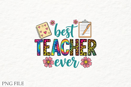 Best Teacher ever png, an Illustration by Watercolor design