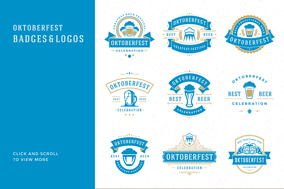 Oktoberfest vintage badges & labels, a Branding & Logo Template by Vasya Kobelev (Photo 5 of 25)