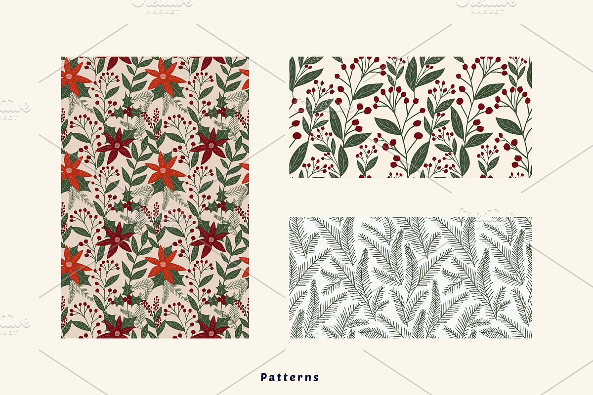 Christmas flora, a Pattern Graphic by AnnaEshka (Photo 2 of 2)
