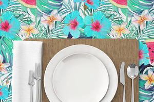 Summer Pattern. Tropical Flowers