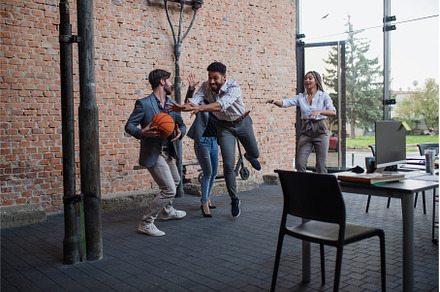 Group of cheerful young, a Person Photo by HalfPoint