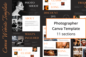 Photographer. Canva Website Template