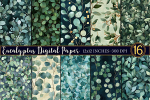 Eucalyptus Digital Paper, a Texture Illustration by Designworld