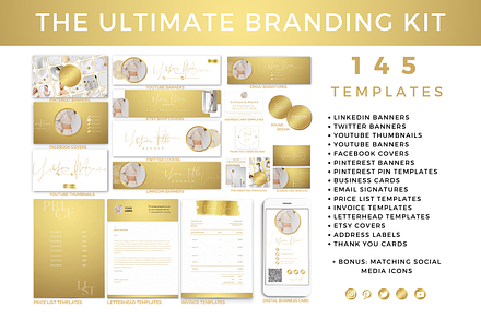Gold | Small Business Branding Kit, a Stationery Template by CoCreatorDesigns