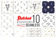 Goodnight Kid Elements & 70 Patterns, a Pattern Graphic by Sopelkin (Thumbnail 10 of 10)