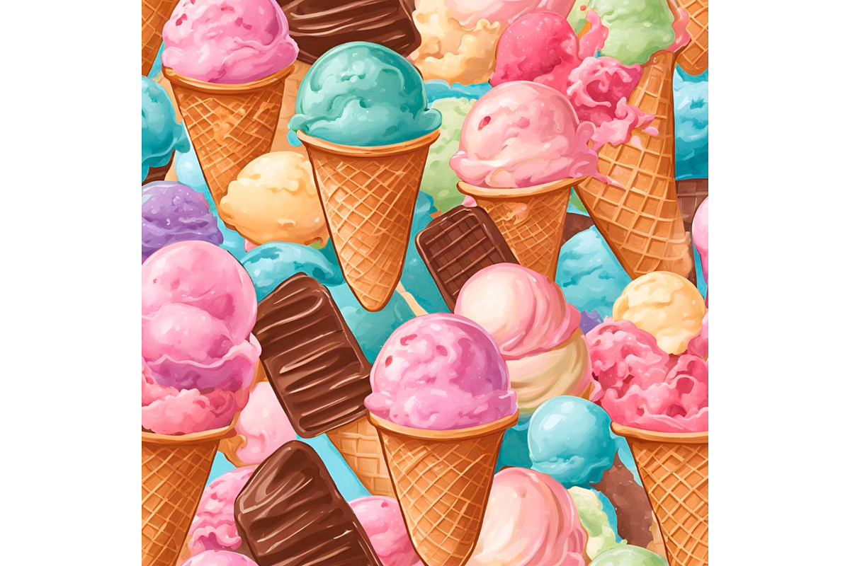 SET Ice Cream Sweet Dessert, a Background Graphic by IrySha (Photo 8 of 8)