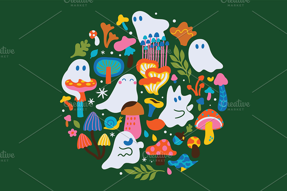 Ghosts in the Mushroom Woods, a Pattern Graphic by PenguinHouse (Photo 9 of 11)