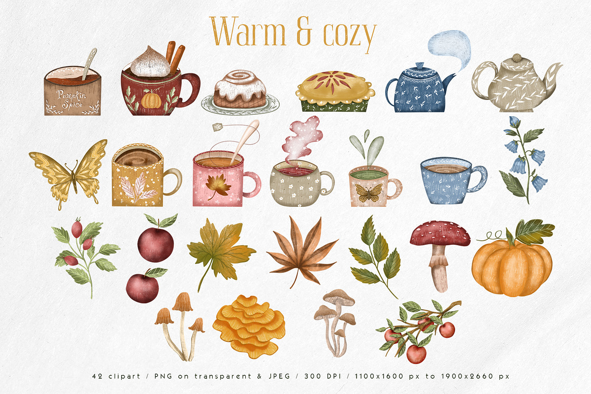 Cozy October Pattern clipart set, a Seasonal Illustration by Yelloo Fish (Photo 4 of 15)