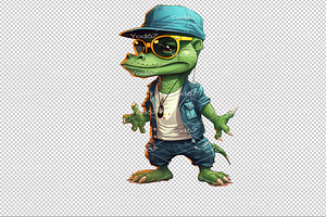 Green Crocodile Hip Hop Style.