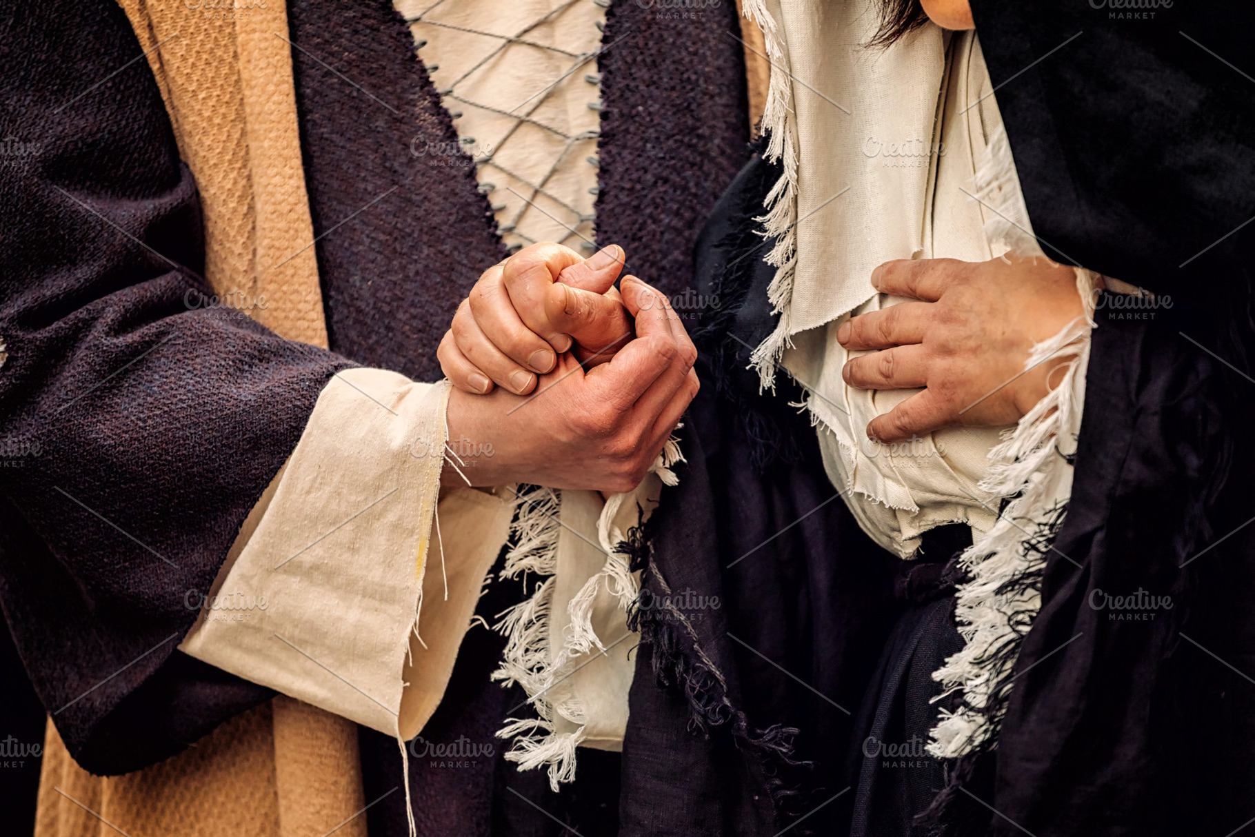 Saint John comforting Virgin Mary holding hands after Jesus' death, a Holiday Photo by Antonio Gravante Market