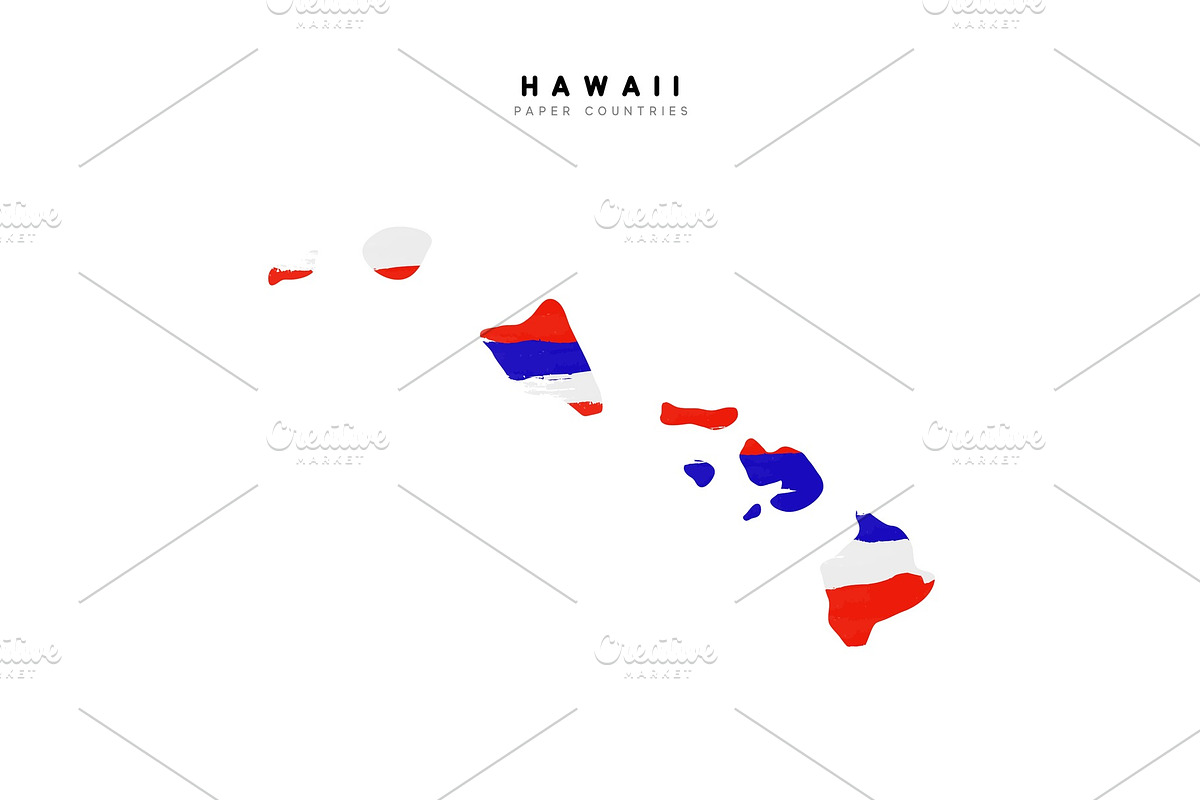 Hawaii map with flag of country, a Background Graphic by Modern vector