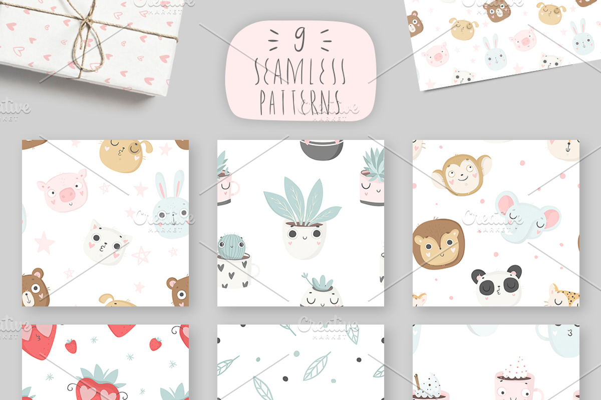 Cute Kids Set, an Animal Illustration by Artnis (Photo 3 of 11)