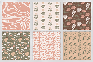 Blush Garden Seamless Pattern Set