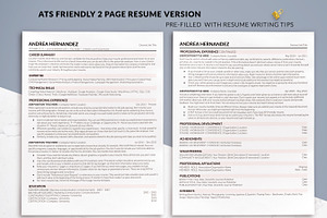 Pink ATS Resume Template Google Docs