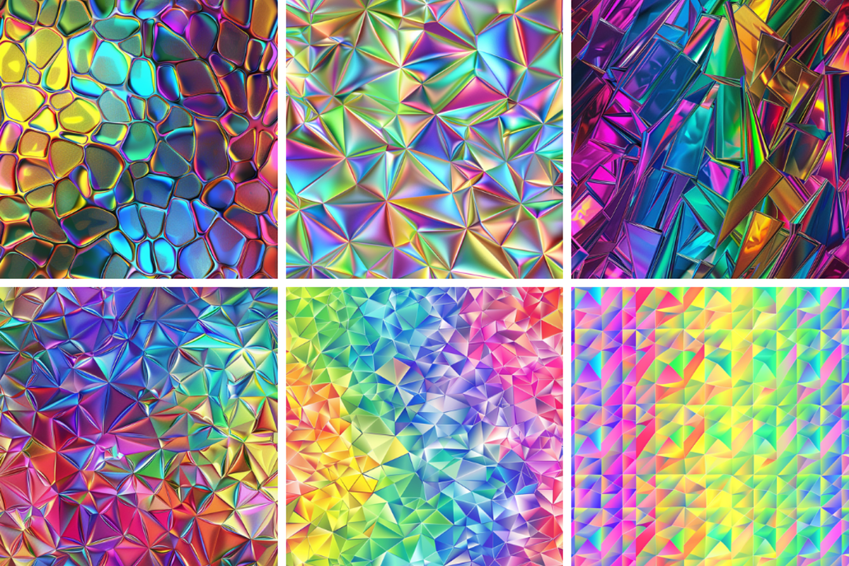 Rainbow Prismatic Texture Patterns, a Pattern Graphic by PrintablesByFranklyn (Photo 4 of 4)