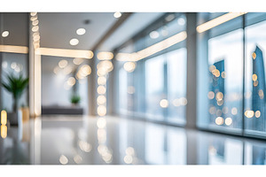 Blurred modern interior with large, an Architecture Photo by Igor Tichonow