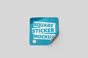 Square Sticker Mockup