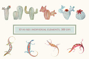 Watercolor Cactus Seamless Patterns, an Illustration by ColorfulNest (Thumbnail 6 of 7)