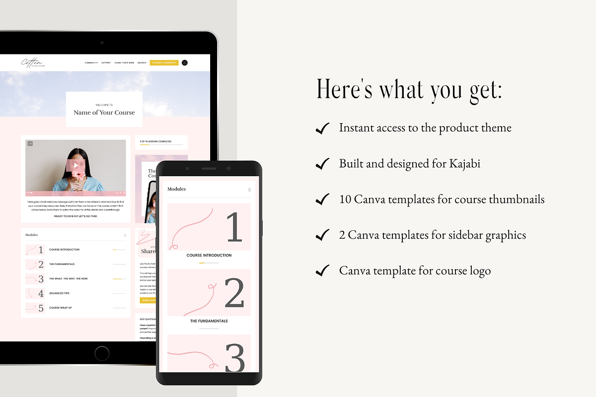 Kajabi Course Template for Courses, a Landing Page Template by Pixel & Flow (Photo 4 of 9)