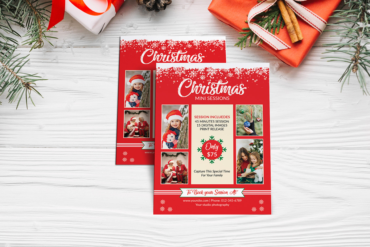 Christmas Mini Session Template, a Flyer Template by Ultimate Template Shop (Photo 3 of 5)