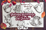 Autumn Beverage Ink Sketches, a Food Illustration by Fluffy Unicorn (Thumbnail 1 of 6)