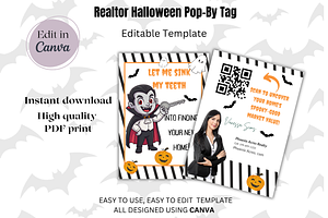 Realtor Halloween Pop-By Tag, a Print Template by SassyCorners