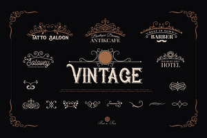 Set of Vintage Calligraphic Elements, a Graphic by Vintage Shop