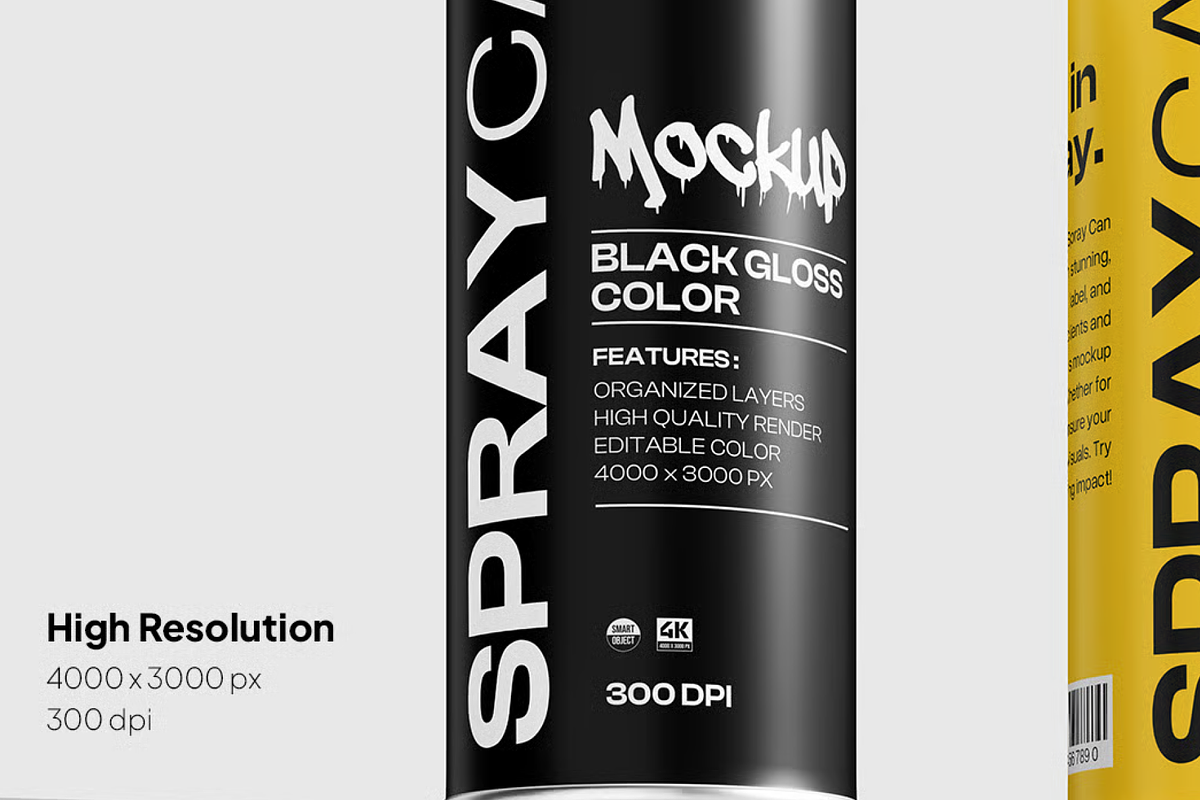 Spray Can Mockup 2 Scenes, a Household Mockup by graphicsauce (Photo 3 of 4)