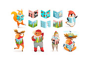 Animal Kids Studying Reading Books, an Animal Illustration by Popmarleo Shop (Thumbnail 8 of 11)