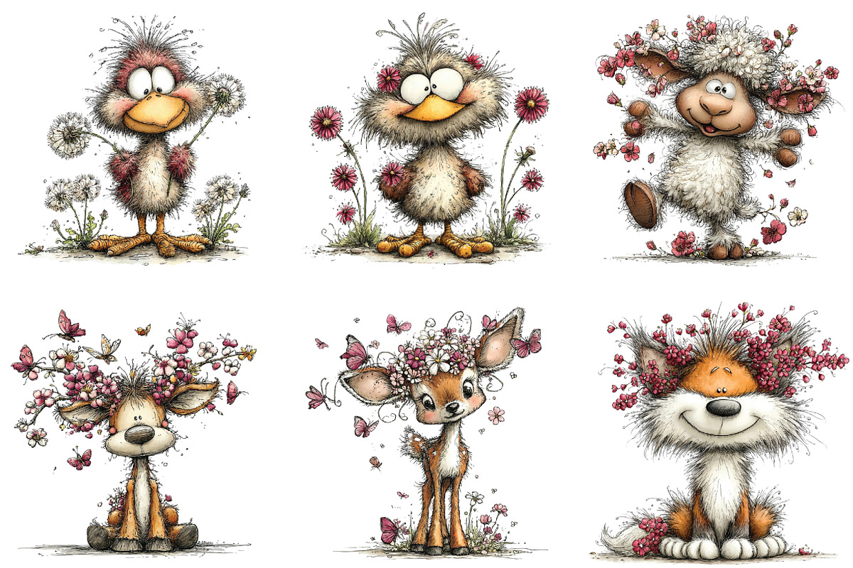 Whimsical Spring Animals Clipart, an Illustration by CraftArtStudio (Photo 6 of 6)