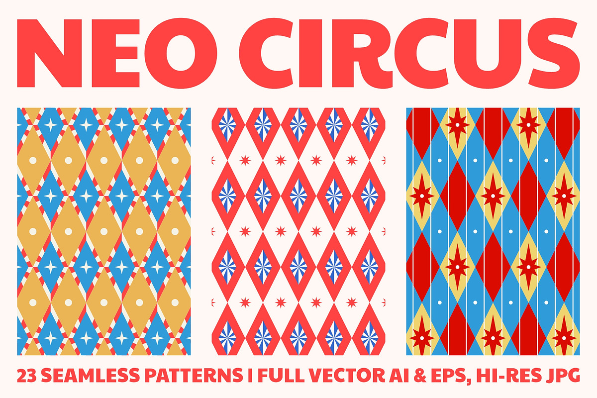 Neo Circus Seamless Pattern, a Pattern Graphic by Firowerk (Photo 1 of 7)