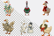 Quirky Christmas Goose Clipart, an Illustration by SVGArt (Thumbnail 4 of 8)