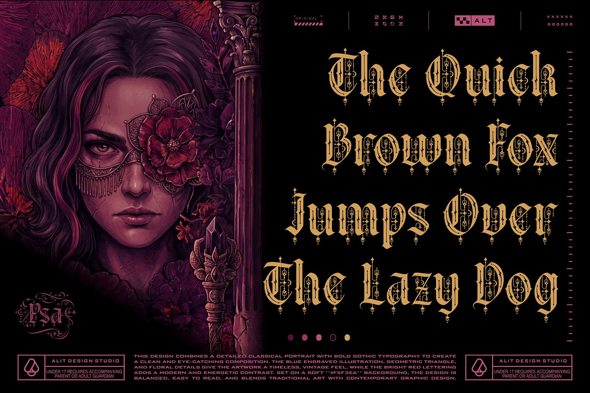 Gothica Sanctora Typeface, a Blackletter Font by alit design (Photo 6 of 18)
