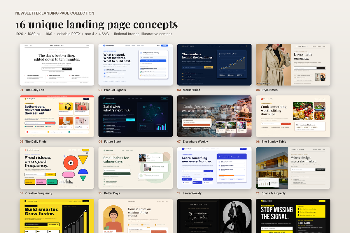 Newsletter Landing Page Collection, a Presentation Template by novexora (Photo 5 of 5)