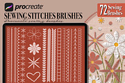Sewing stitch brushes for Procreate, a Brush Add-On by PDknyStudio (Thumbnail 6 of 8)