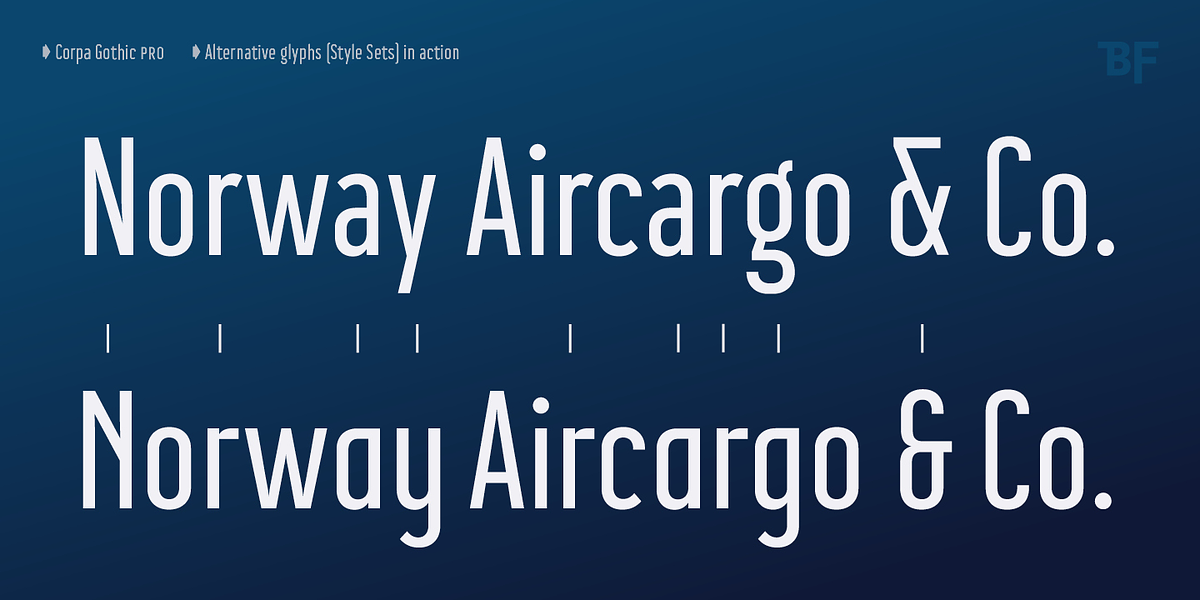 BF Corpa Gothic Pro, a Sans Serif Font by BrassFonts (Photo 11 of 15)