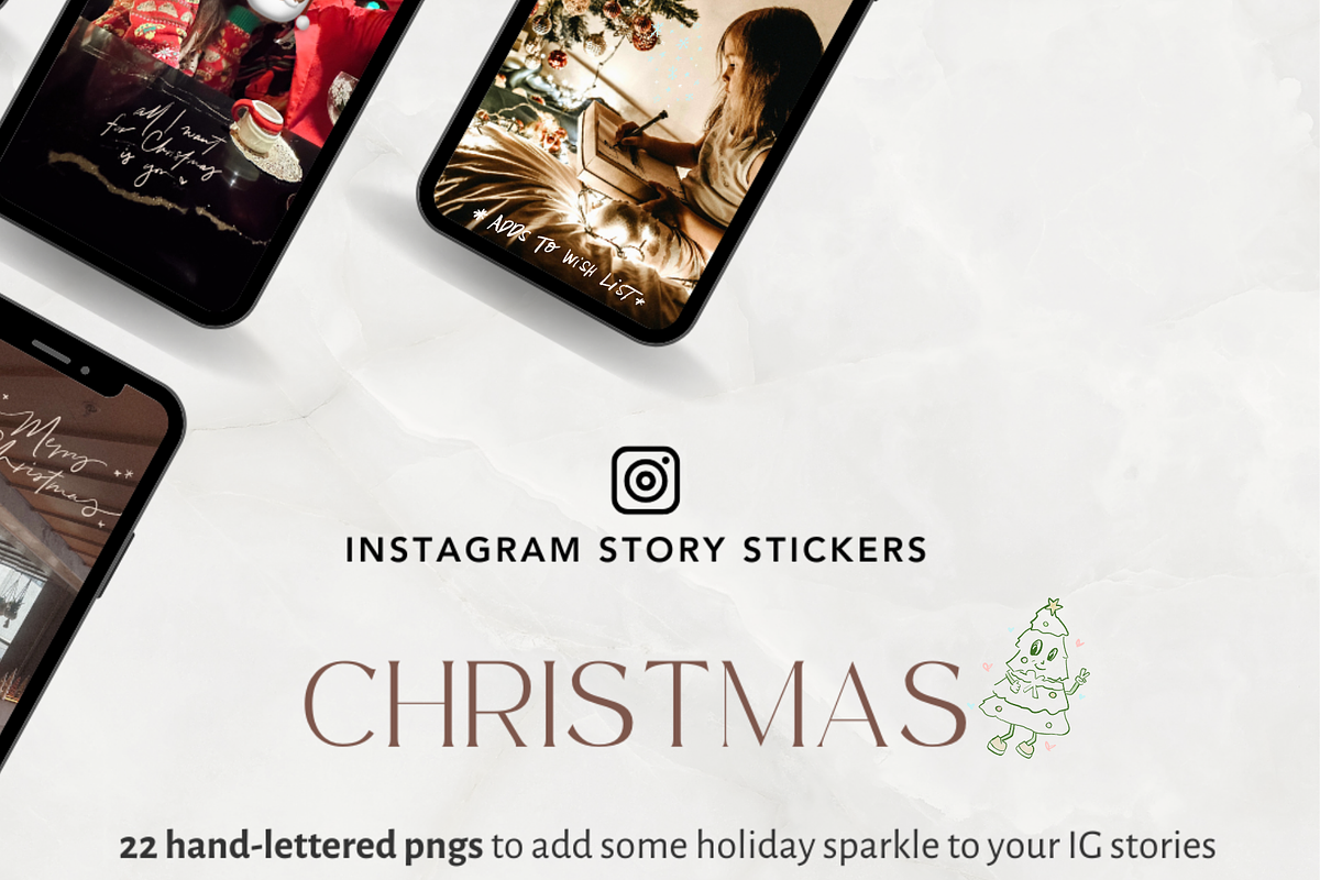 Hand-Lettered Christmas IG Stickers, a Graphic by Joyscript (Photo 1 of 7)