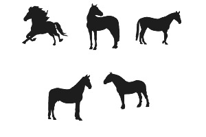 Horse Silhouettes Set 1 Procreate