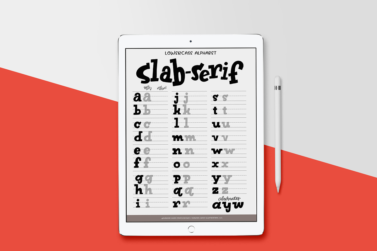 Slab-Serif Lettering Worksheet, a Brushes & More by studio.pancz (Photo 2 of 4)