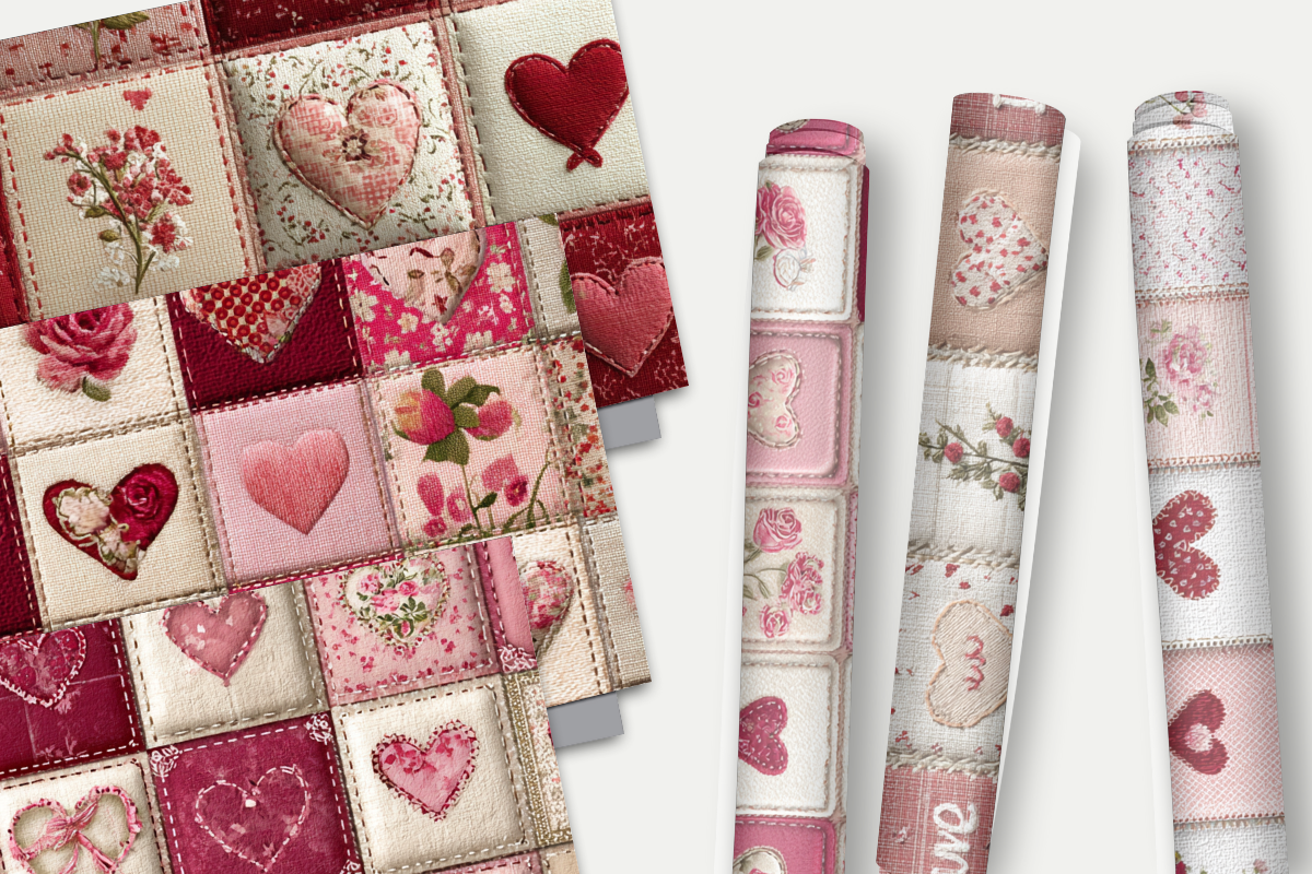 Valentines Patchwork, a Pattern Graphic by Sian Elizabeth Designs (Photo 3 of 6)