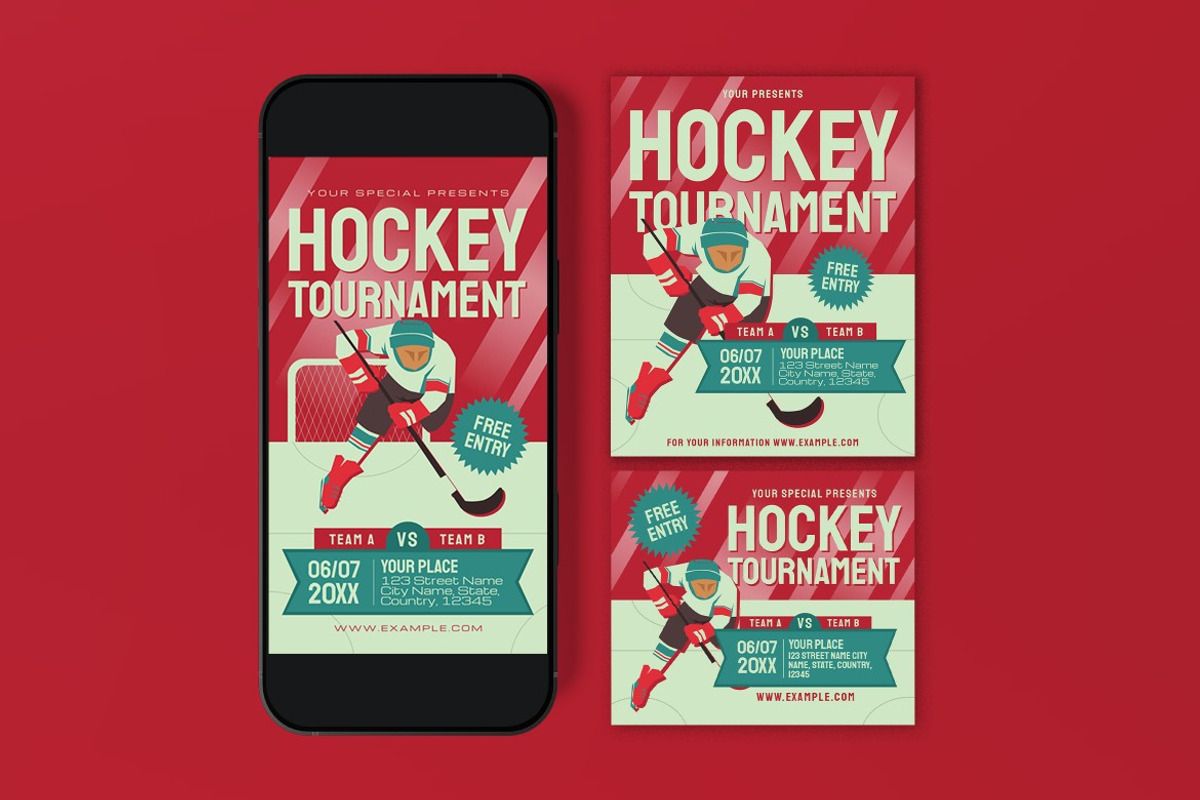 Hockey Flyer, a Flyer Template by graphicook (Photo 3 of 3)