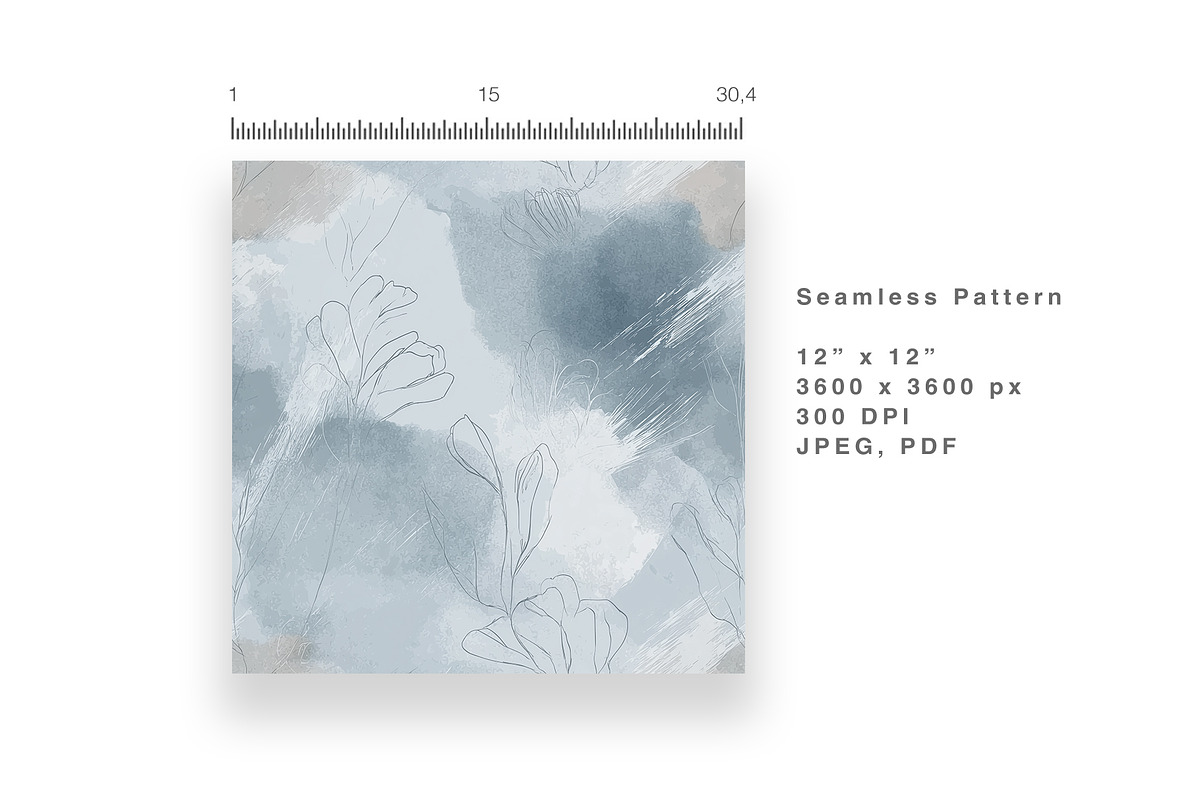 6 Seamless Pattern: Abstract Blue, a Pattern Graphic by StudioCitra (Photo 6 of 10)