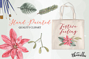Poinsettia Festive Watercolor Floral, an Object Graphic by Bloomella (Thumbnail 2 of 4)