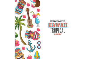 Hawaii background. poster invitation, an Illustration by Onyx