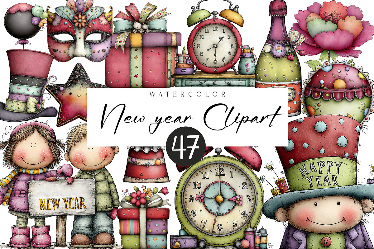 New year clip-art, an Illustration by CreationArt (Photo 1 of 5)