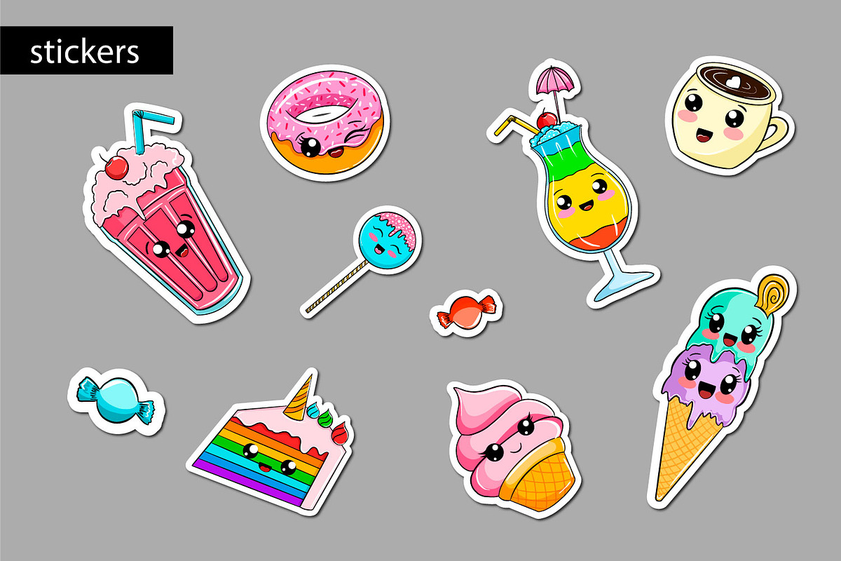 Set of cute sweet icons, an Object Graphic by PatapovaVika (Photo 5 of 6)