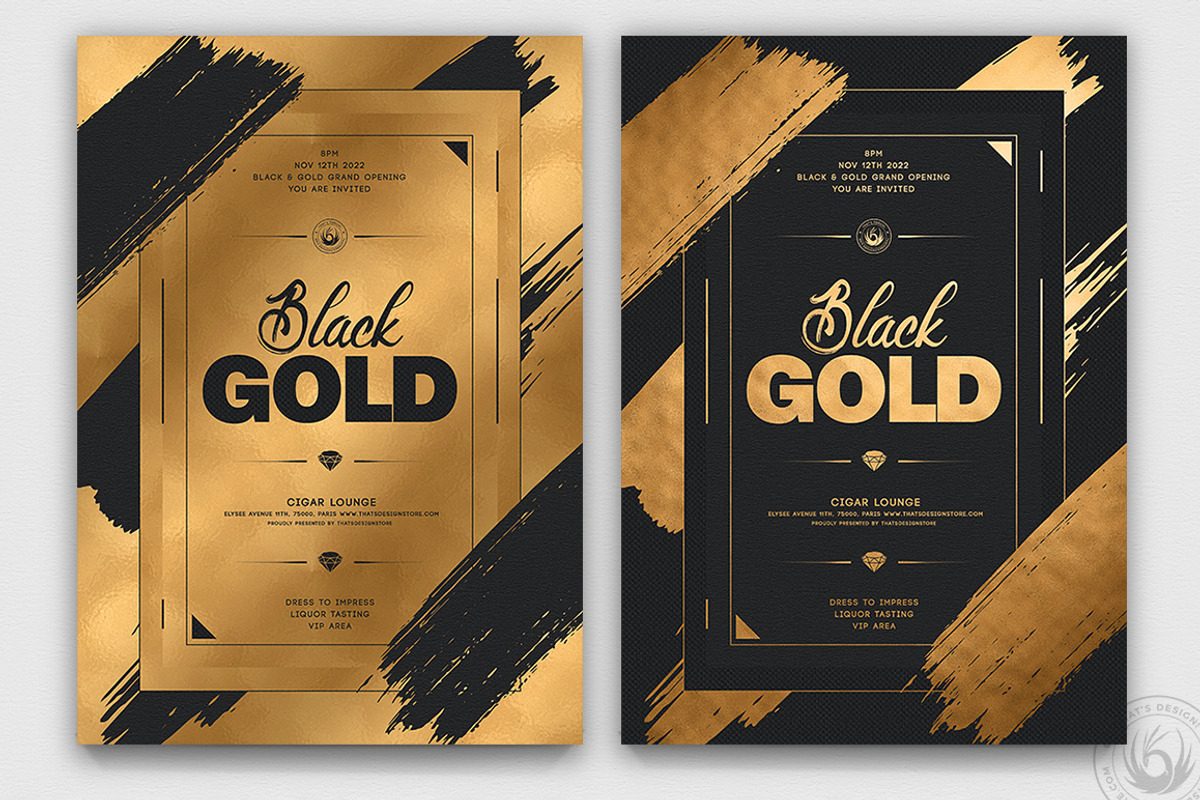 Black and Gold Flyer Template V15, a Flyer Template by ThatsDesignArt (Photo 1 of 7)