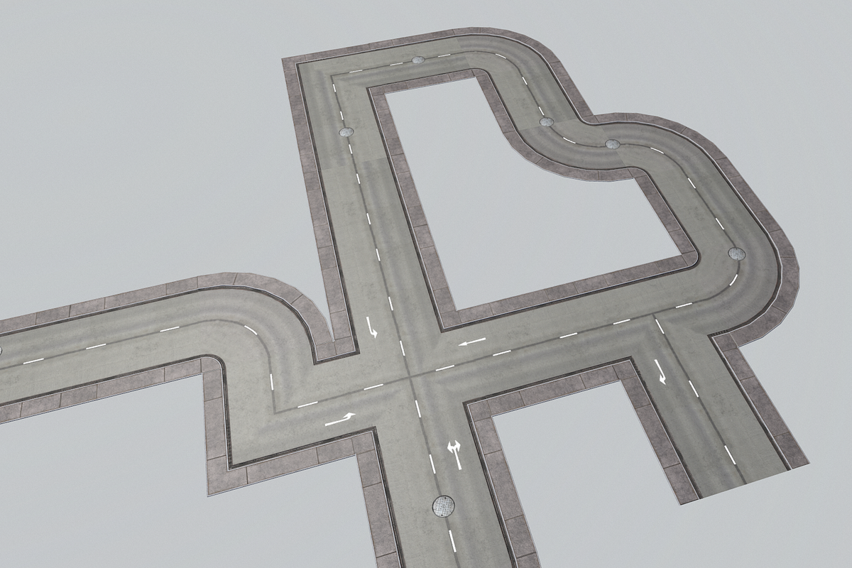 Road Modules PBR Pack, an Architecture 3D Model by Daniel Mikulik (Photo 15 of 24)